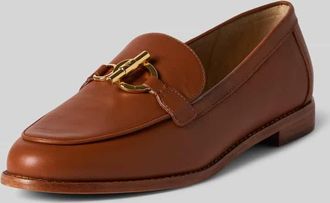 Lauren Ralph Lauren Loafer aus echtem Leder mit Logo-Applikation Modell BLAIKE in Cognac, Gr&ouml;&szlig;e 38,5