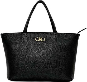 Ferragamo Black Leather Tote Bag (Pre-Owned)