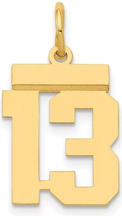 Diamond2Deal 14k Yellow Gold Small Polished Number Charm Pendant