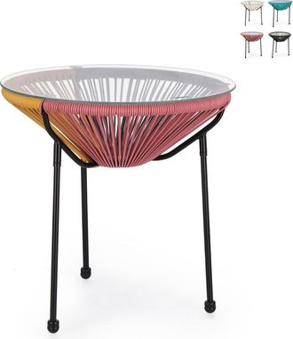 BIZZOTTO Mesa Auxiliar Redonda De Exterior &Oslash;50 Cm Trenzada En Cuerda Parker Yes - Multicolor 1