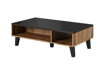 Mirjan24 Mesa De Centro Larfloi 101, Roble Wotan + Negro, 35x60x110cm, Di&aacute;metro: 0, Aglomerado Laminado, Angular