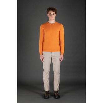 Moorer MenS Bright Orange Crewneck Sweater, Size 50