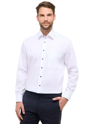 Eterna Overhemd wit Eterna Comfort Fit klassiek katoen