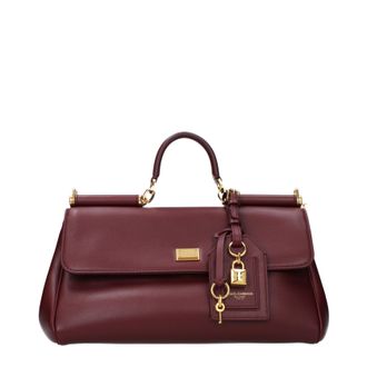 Dolce & Gabbana Handtaschen Mt Sicily Damen Leder Rot/Burgund