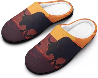 Generic Spanish And Bullfighting Sunset Cotton Slippers for Women Indoor Outdoor Slipper Slip-On Memory Foam Home Shoes