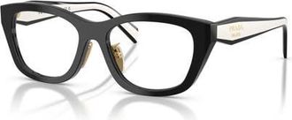 Prada 53mm Irregular optical glasses in Black at Nordstrom