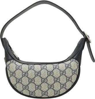 Gucci Pre-owned Vintage Canvas Shoulder Pouch - Dames - Vintage Schoudertas - Blauw - ONE Size - Leer - Vintage