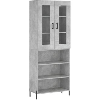 vidaXL Highboard Concrete Grey 69.5x34x180 cm Engineered Wood Vidaxl