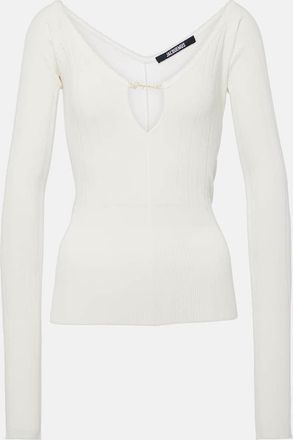 Jacquemus Le Haut Pralu scalloped ribbed-knit top