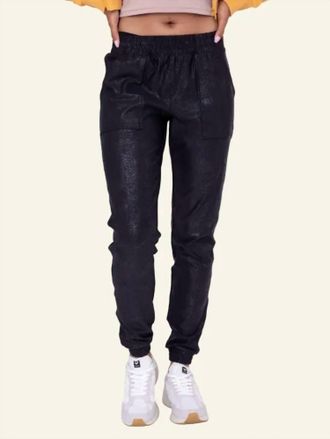 Mono B Foil High-Waist Jogger In Black