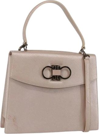 Ferragamo Pre-owned Leather Handbag - Dames - Vintage Handtas - Roze - ONE Size - Leer - Vintage