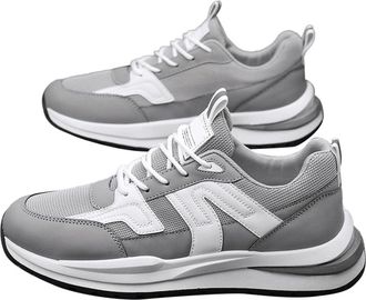 Generic Spring Summer Fashion Mens Trainers Mens PU Comfortable Casual Shoes Mens Casual Shoes Size 11 (Grey, 7.5)