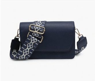 Jen & Co. The Noah Guitar Strap Crossbody Bag In Navy