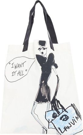 Lanvin Lanvin Cream Cotton Fashion Sketch Printed Tote (Authentic Pre-Loved)