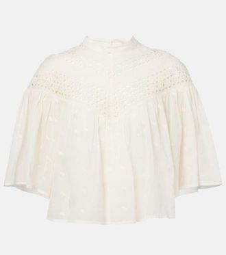 Nili Lotan Mikki embroidered cotton voile top