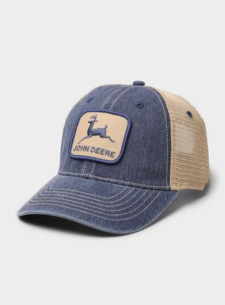 Le 31 Mens Deer logo denim trucker cap