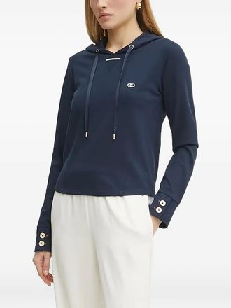 Liu Jo logo-plaque hoodie - Blue