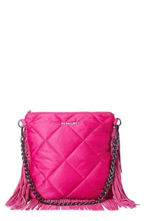 MZ Wallace Madison Fringe Quilted Crossbody Bag in Bright Fuchsia Fringe at Nordstrom