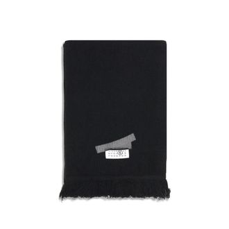 Maison Margiela Black Wool Womens Scarf