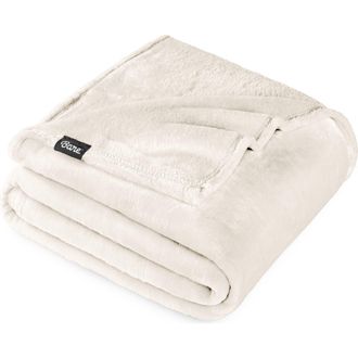 Bare Home Microplush Fleece Blanket in Vanilla at Nordstrom, Size King