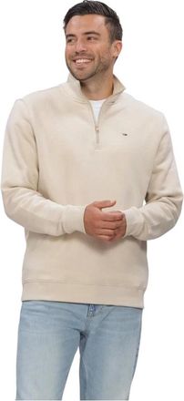 Tommy Jeans Hoodies & sweatvesten, Heren, Beige, XL, TJM Reg Fleece 1/4zip Mock Neck