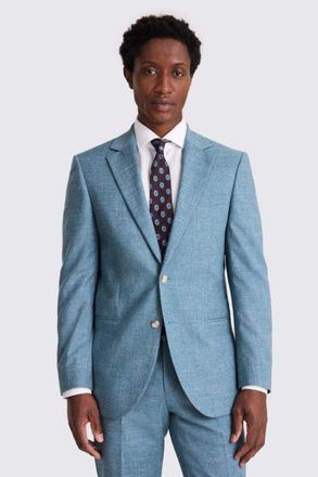 Moss Tailored Fit Teal Slub Suit Jacket
