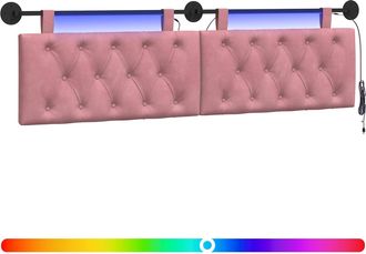 vidaXL Cabecero Colgante Rosa Terciopelo Vidaxl