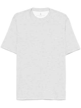 Brunello Cucinelli crew-neck T-shirt - men - Cotton/Silk - S - Grey