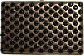 Dolce & Gabbana Kristal Bifold Clutch Goud Leer - Dames - Clutches - Geel - ONE Size - Leer - Tassen