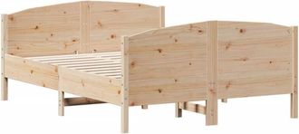 vidaXL Vidaxl - Bed Frame without Mattress 120x190 cm Small Double Solid Wood Pine
