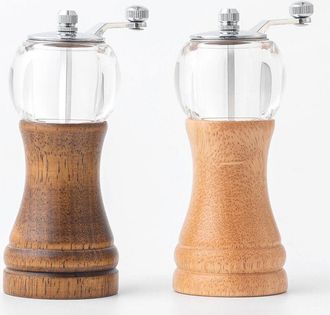 OEM Macinapepe Manuale A 2 Pezzi, Macinasale Classico A Manovella, Lama In Ceramica Con Macinatura Grossolana Regolabile, Goditi Spezie Migliori