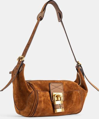 Chlo&eacute; Womens Paddington Shoulder Bag Brown Suede Calfskin