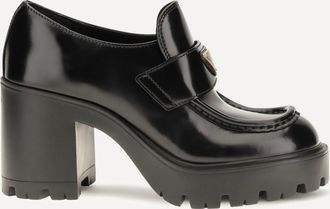 Prada Mocassini con tacco in pelle Woman 38.5