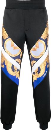 Versace Barocco 660 track pants - men - Cotton/Cotton/Polyester - L - Black