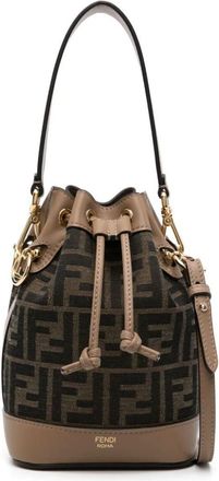 Fendi Mon Tresor Ff Fabric Mini Bucket Bags