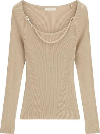 Guess Truien - Dames - Ronde hals truien - Beige - S - Truien & Vesten