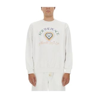 Casablanca Heren, Sweatshirts & Hoodies, Wit, Maat: XL Katoen