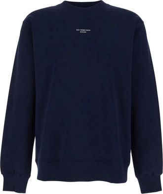 Dr&ocirc;le de Monsieur Le Sweatshirt Slogan Classique - Heren - Sweatshirts - Blauw - L - Katoen - Hoodies & sweatvesten