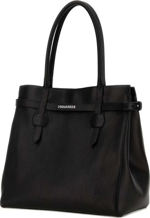 Dsquared2 Womens Twin Shopping Tote Black Leather