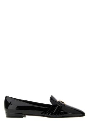 Ferragamo Black Leather Loafers