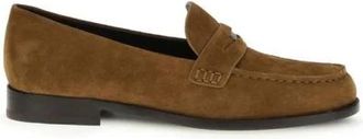 Tory Burch Bos Taurus Slip-On Loafers - Dames - Loafers - Bruin - 40 EU - Leer - Schoenen