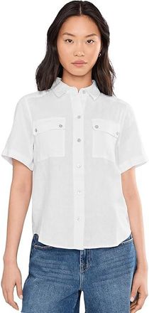 Tommy Bahama Coastalina Short Sleeve Utility Pocket Womens Clothing White : LG (US 12-14), Linen