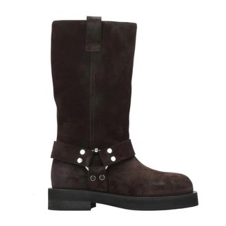 3Juin 3Juin, Schoenen, Dames, Zwart, 36 EU, Suède, Biker-stijl geolied suède laarzen