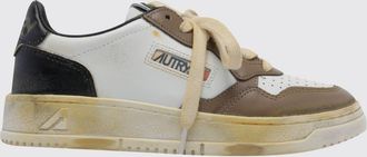 Autry Medalist Low Super Vintage Bicolour Leather Trainers with Worn Effect