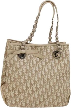 Dior Pre-owned Tote Bags, female, Beige, Size: ONE SIZE Pre-owned Trotter Tote Bag
