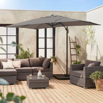 Sweeek Rectangular Cantilever Parasol 2x3m in Grey