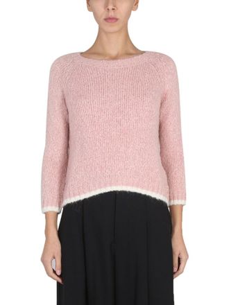 Aspesi Alpaca Blend Sweater With Contrasting Trim