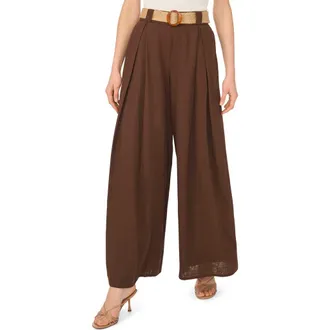 Halogen Wide Leg Belted Pants in Chicory Coffe at Nordstrom Rack, Size X-Small
