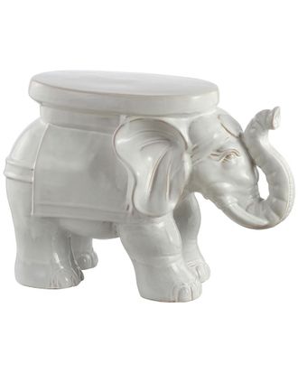 Happimess Discontinued Happimess White Elephant 14.2In Garden Stool