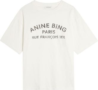 Anine Bing Cohen Logo-print Cotton T-shirt - Ivory - M (UK12 / M)
